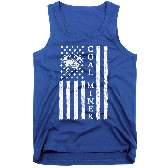 American Coal Miner Usa Flag Funny Mining Miner Gift Tank Top