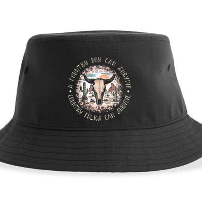 A Country Music Boy Can Survive Country Folks Can Survive Sustainable Bucket Hat