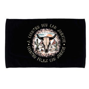 A Country Music Boy Can Survive Country Folks Can Survive Microfiber Hand Towel