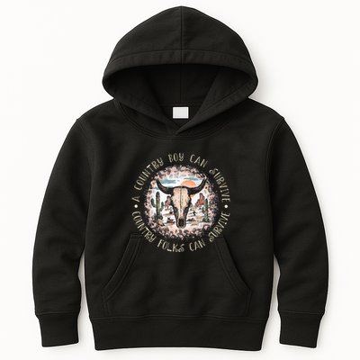 A Country Music Boy Can Survive Country Folks Can Survive Kids Hoodie