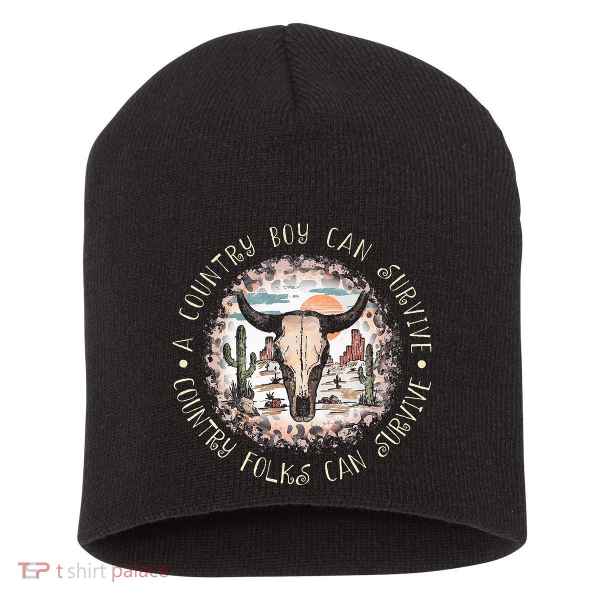 A Country Music Boy Can Survive Country Folks Can Survive Short Acrylic Beanie