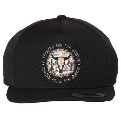 A Country Music Boy Can Survive Country Folks Can Survive Wool Snapback Cap