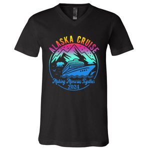 Alaska Cruise Making Memories Together 2024 V-Neck T-Shirt