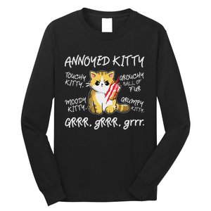 Angry Cat Moody Annoyed Kitty Size Cute CatS Long Sleeve Shirt