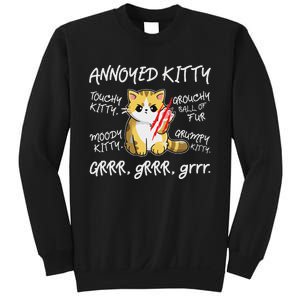 Angry Cat Moody Annoyed Kitty Size Cute CatS Sweatshirt