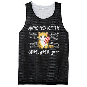 Angry Cat Moody Annoyed Kitty Size Cute CatS Mesh Reversible Basketball Jersey Tank