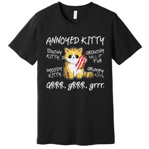 Angry Cat Moody Annoyed Kitty Size Cute CatS Premium T-Shirt