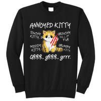 Angry Cat Moody Annoyed Kitty Size Cute CatS Tall Sweatshirt