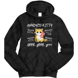 Angry Cat Moody Annoyed Kitty Size Cute CatS Tie Dye Hoodie