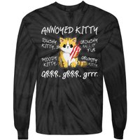 Angry Cat Moody Annoyed Kitty Size Cute CatS Tie-Dye Long Sleeve Shirt