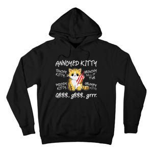 Angry Cat Moody Annoyed Kitty Size Cute CatS Tall Hoodie