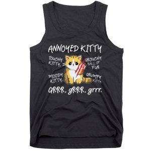 Angry Cat Moody Annoyed Kitty Size Cute CatS Tank Top