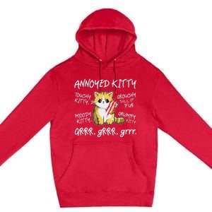 Angry Cat Moody Annoyed Kitty Size Cute CatS Premium Pullover Hoodie