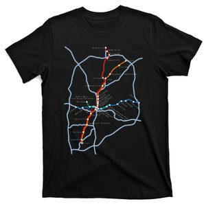 Atlanta City Map Georgia Ga Metro Rail Fun Train T-Shirt