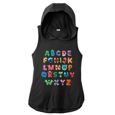 ABC Cute Monster Alphabet Halloween Teacher Costume Kids Ladies PosiCharge Tri-Blend Wicking Draft Hoodie Tank