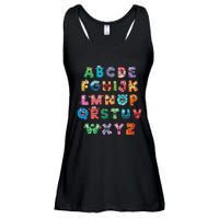 ABC Cute Monster Alphabet Halloween Teacher Costume Kids Ladies Essential Flowy Tank