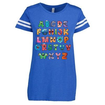 ABC Cute Monster Alphabet Halloween Teacher Costume Kids Enza Ladies Jersey Football T-Shirt