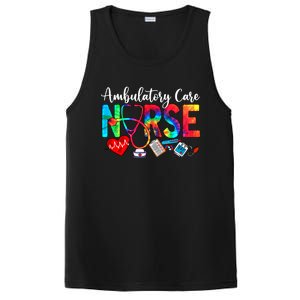 Ambulatory Care Nurse Tie Dye Love Heart Stethoscope Gift PosiCharge Competitor Tank