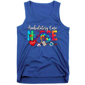 Ambulatory Care Nurse Tie Dye Love Heart Stethoscope Gift Tank Top