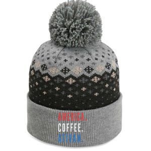 America Coffee Nurse Nursing Health Care The Baniff Cuffed Pom Beanie