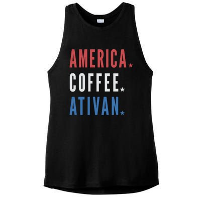 America Coffee Nurse Nursing Health Care Ladies PosiCharge Tri-Blend Wicking Tank