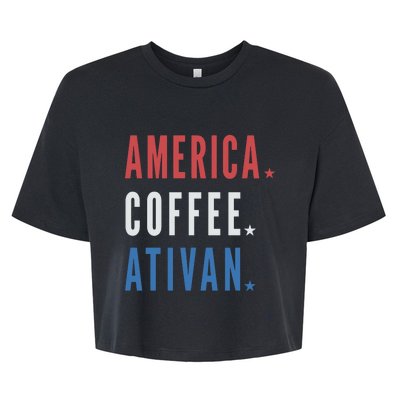 America Coffee Nurse Nursing Health Care Bella+Canvas Jersey Crop Tee