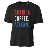 America Coffee Nurse Nursing Health Care Cooling Performance Crew T-Shirt