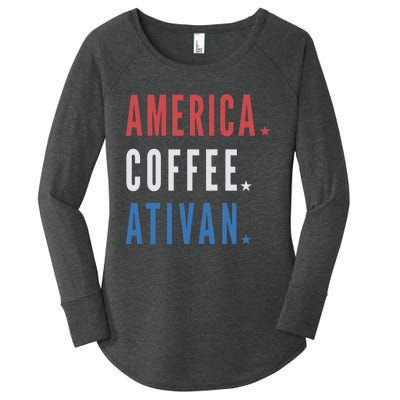 America Coffee Nurse Nursing Health Care Women's Perfect Tri Tunic Long Sleeve Shirt