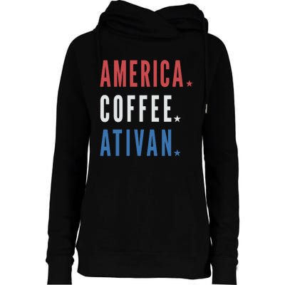 America Coffee Nurse Nursing Health Care Womens Funnel Neck Pullover Hood