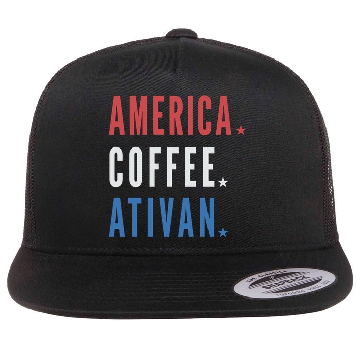 America Coffee Nurse Nursing Health Care Flat Bill Trucker Hat