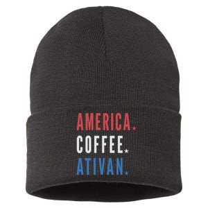 America Coffee Nurse Nursing Health Care Sustainable Knit Beanie