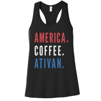 America Coffee Nurse Nursing Health Care Women's Racerback Tank