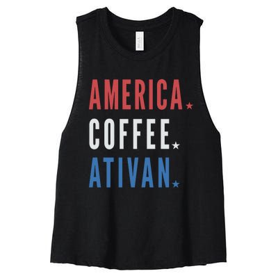 America Coffee Nurse Nursing Health Care Women's Racerback Cropped Tank