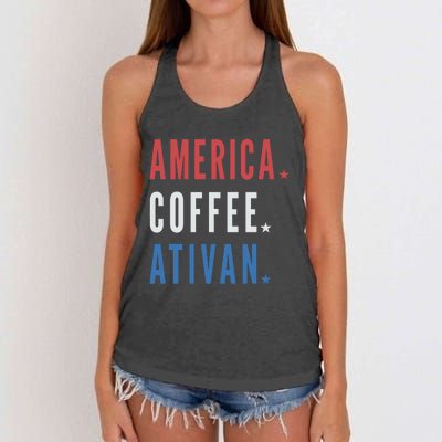 America Coffee Nurse Nursing Health Care Women's Knotted Racerback Tank