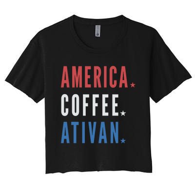 America Coffee Nurse Nursing Health Care Women's Crop Top Tee