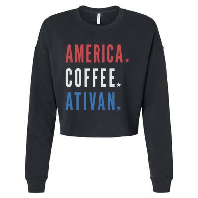 America Coffee Nurse Nursing Health Care Cropped Pullover Crew