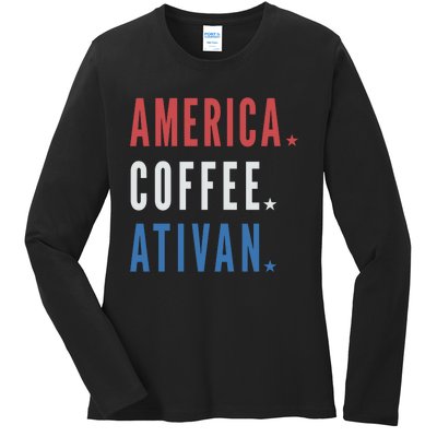 America Coffee Nurse Nursing Health Care Ladies Long Sleeve Shirt