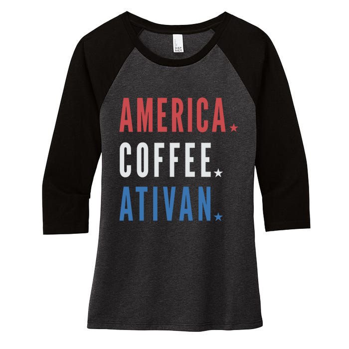 America Coffee Nurse Nursing Health Care Women's Tri-Blend 3/4-Sleeve Raglan Shirt