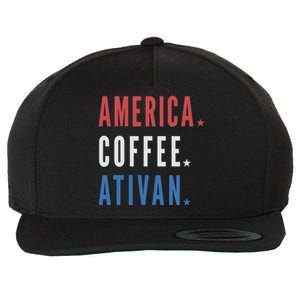 America Coffee Nurse Nursing Health Care Wool Snapback Cap