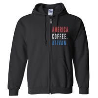 America Coffee Nurse Nursing Health Care Full Zip Hoodie