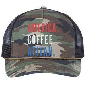 America Coffee Nurse Nursing Health Care Retro Rope Trucker Hat Cap