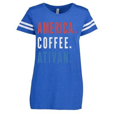 America Coffee Nurse Nursing Health Care Enza Ladies Jersey Football T-Shirt