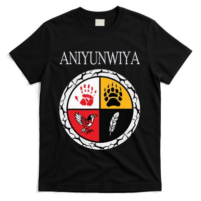 Aniyunwiya Cherokee Nation Native American Medicine Wheel T-Shirt