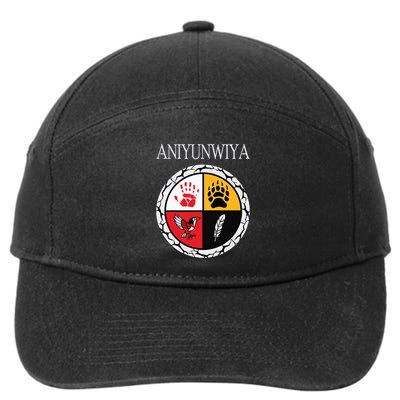 Aniyunwiya Cherokee Nation Native American Medicine Wheel 7-Panel Snapback Hat
