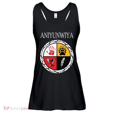 Aniyunwiya Cherokee Nation Native American Medicine Wheel Ladies Essential Flowy Tank