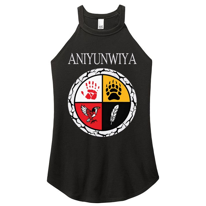 Aniyunwiya Cherokee Nation Native American Medicine Wheel Women's Perfect Tri Rocker Tank