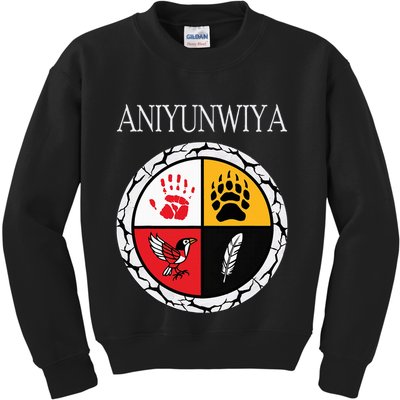 Aniyunwiya Cherokee Nation Native American Medicine Wheel Kids Sweatshirt