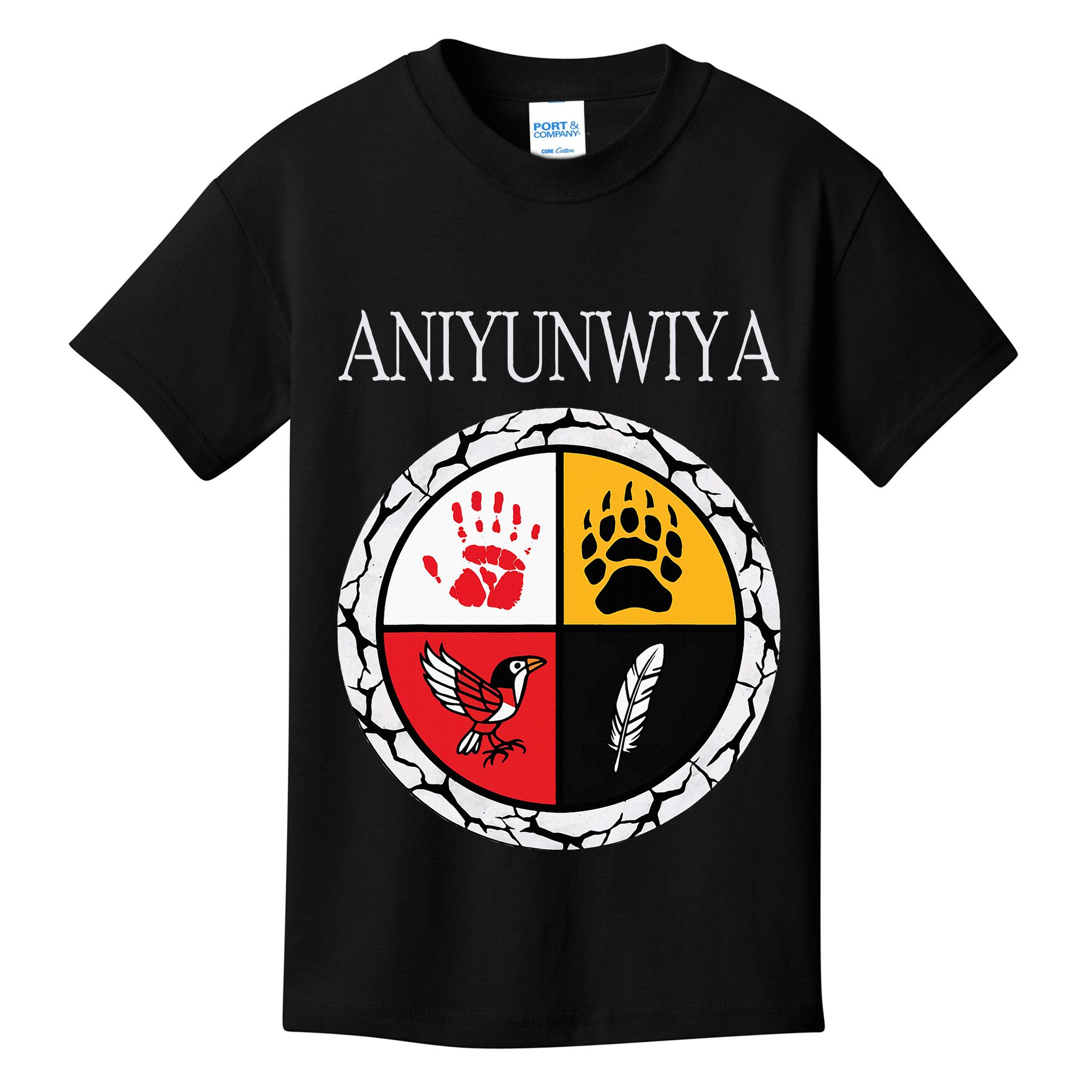 Aniyunwiya Cherokee Nation Native American Medicine Wheel Kids T-Shirt