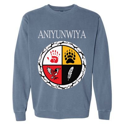 Aniyunwiya Cherokee Nation Native American Medicine Wheel Garment-Dyed Sweatshirt