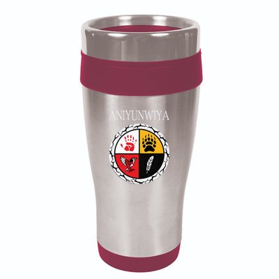 Aniyunwiya Cherokee Nation Native American Medicine Wheel 16oz Travel Tumbler